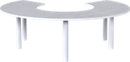 Pluto Dining Table - 3/4 Circle